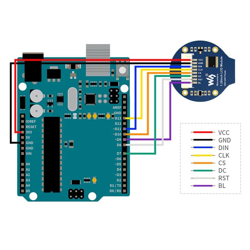 Round 1.28" LCD Display Module (240x240 IPS 65K RGB) - Image 7