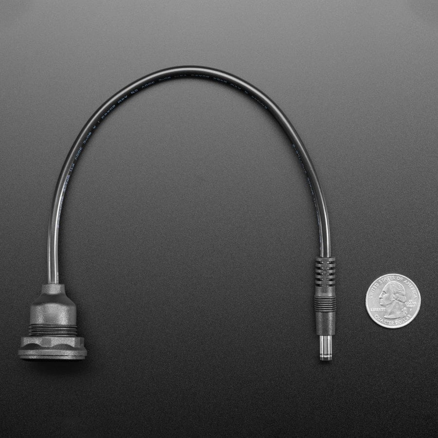 Round Panel Mount 5.5mm/2.1mm DC Barrel Jack Extension Cable - 30cm long - Image 5