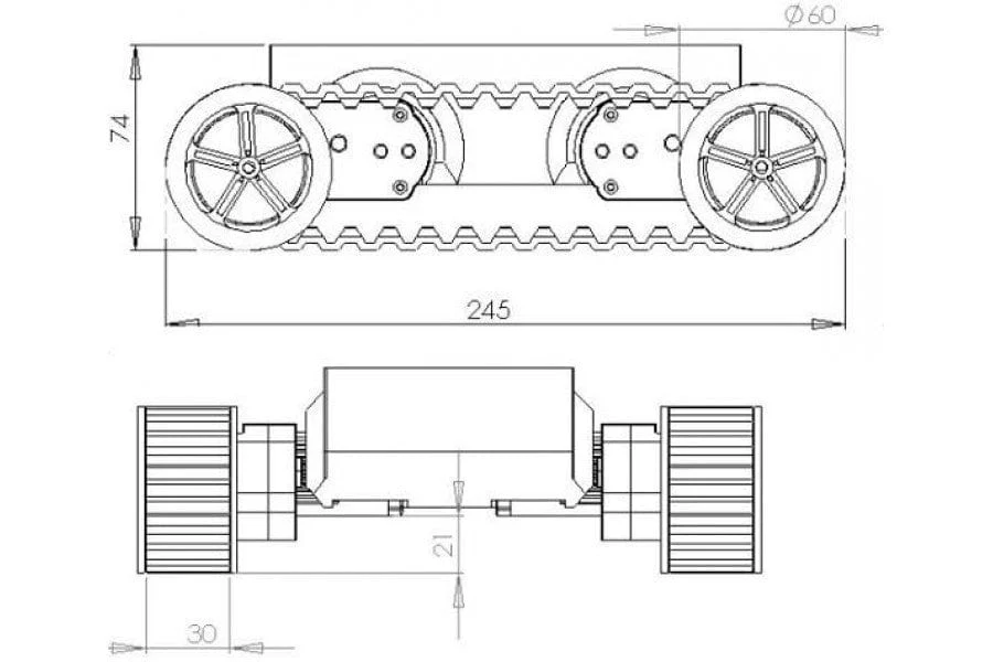 Rover 5 Tank Chassis (2 motors with 2 Encoders) [Discontinued] - Image 2
