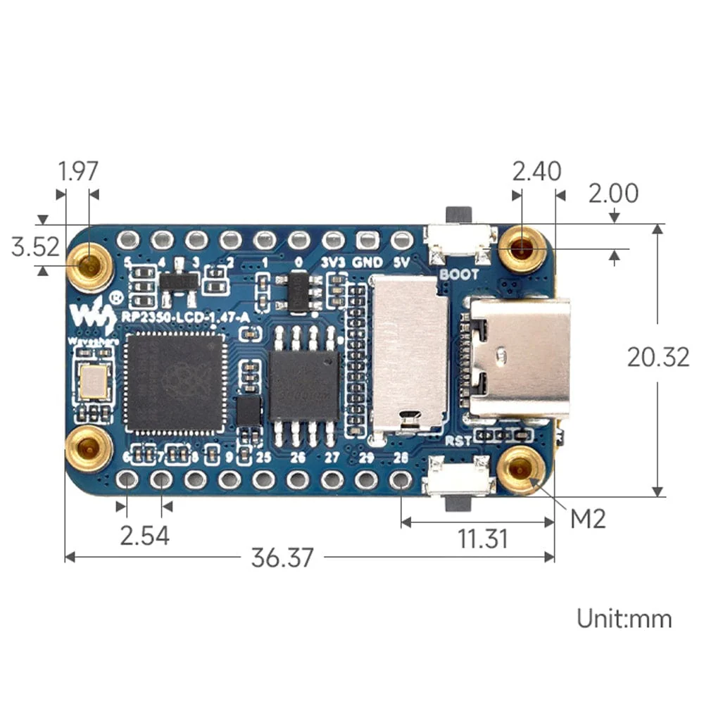 RP2350 1.47" Display Development Board - USB-C (172x320) - Image 9