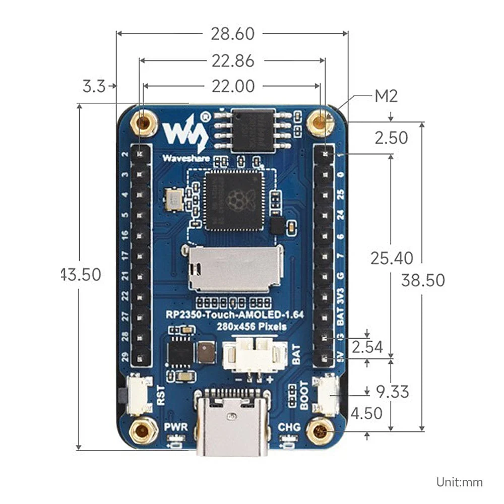 RP2350 1.64" AMOLED Touch Display Dev Board - Image 8