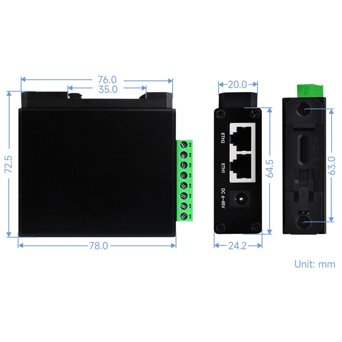 RS232/RS485 to RJ45 Ethernet Serial Server - Image 8