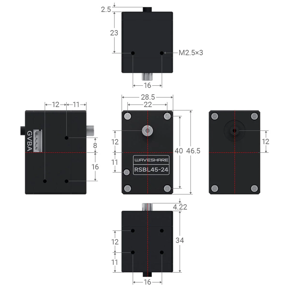 RS485 Servo Motor (45kg.cm) - Image 5