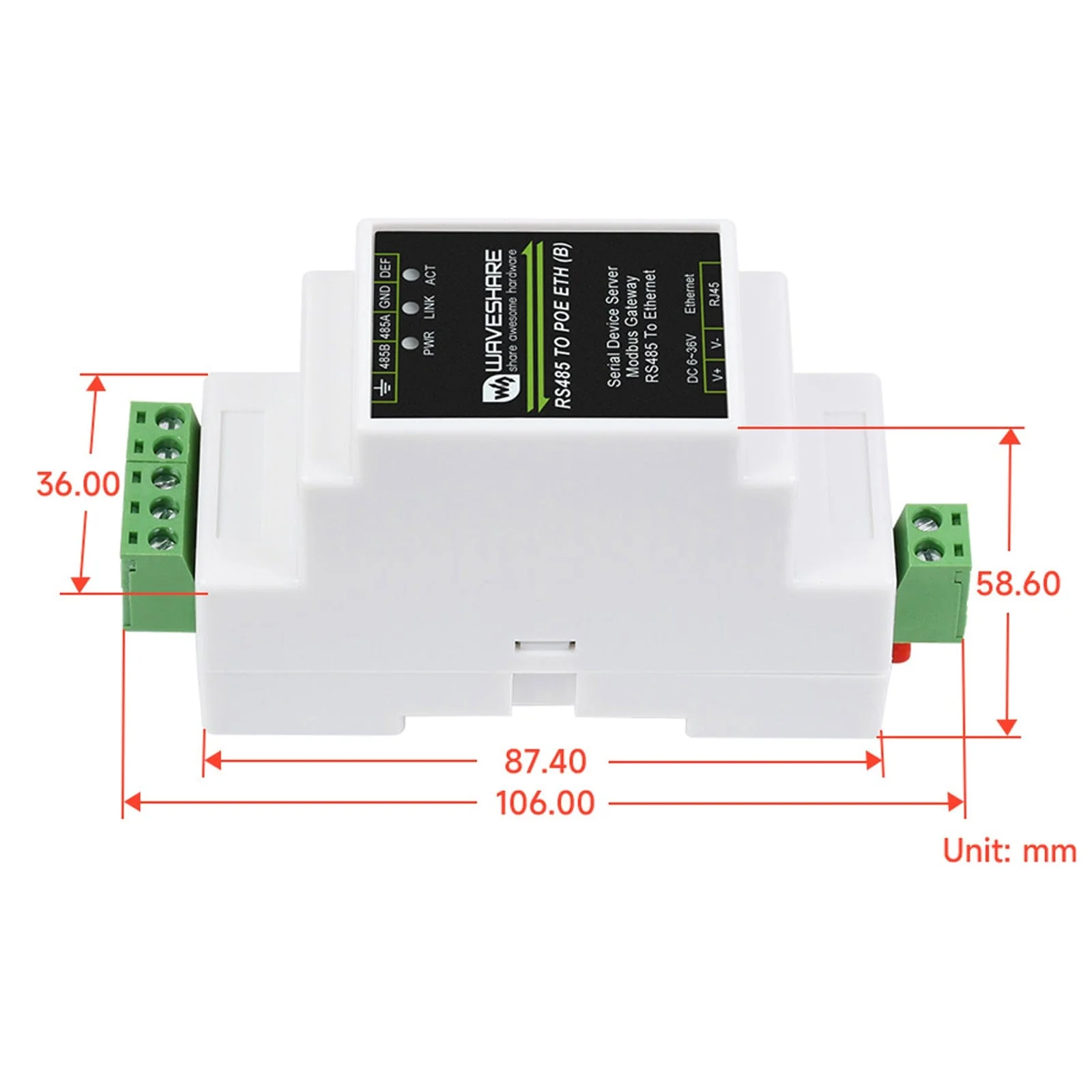 RS485 to RJ45 Ethernet Module with PoE - Image 6