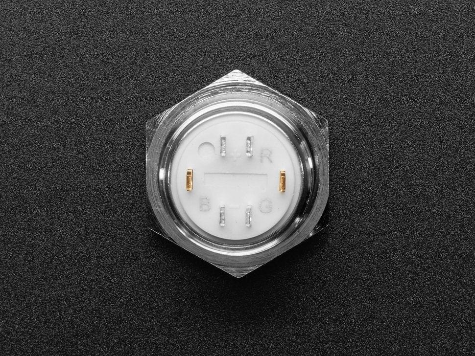 Rugged Metal Pushbutton - 16mm 6V RGB Momentary - Image 3