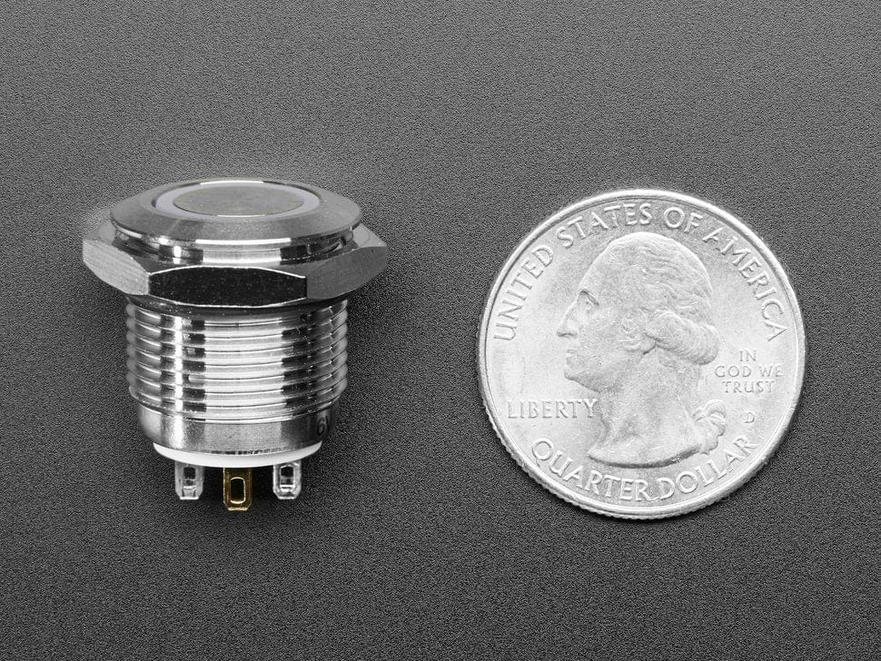 Rugged Metal Pushbutton - 16mm 6V RGB Momentary - Image 5