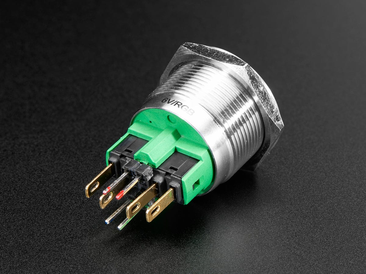 Rugged Metal Pushbutton - 22mm 6V RGB Momentary - Image 2