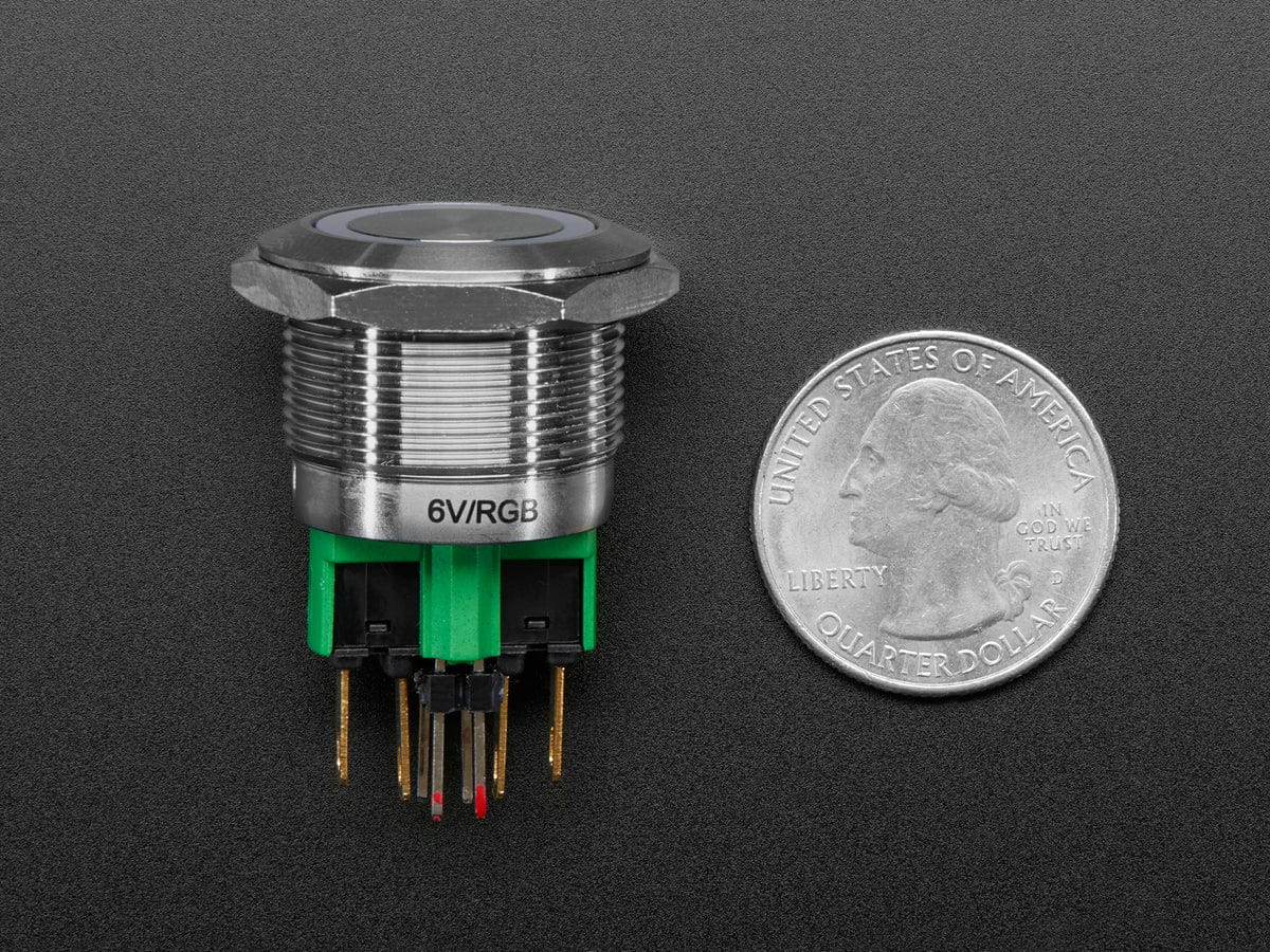 Rugged Metal Pushbutton - 22mm 6V RGB Momentary - Image 5