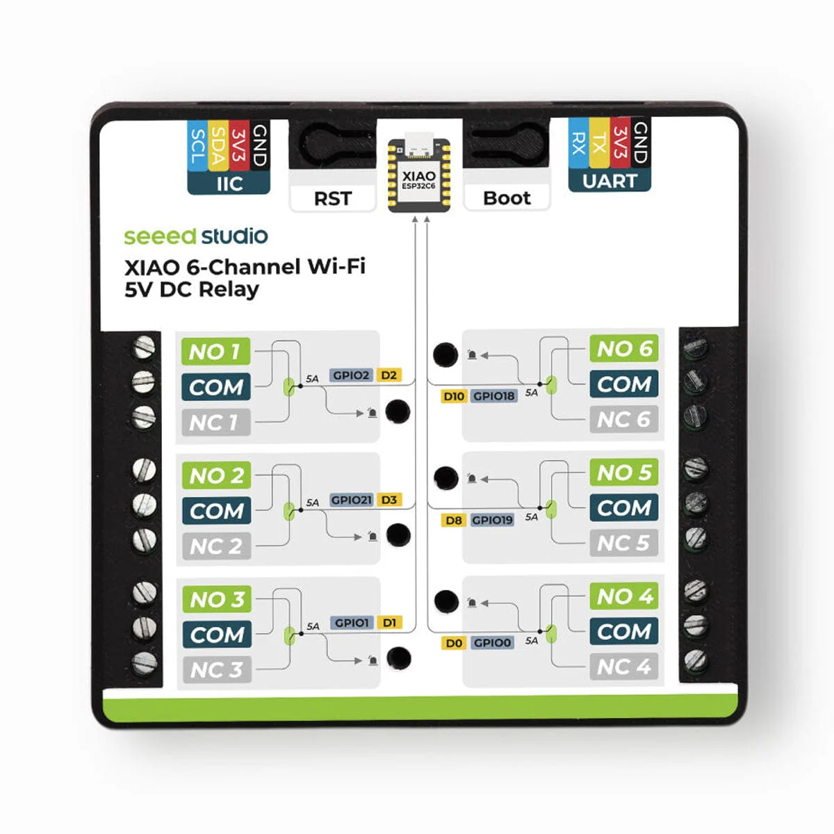 Seeed XIAO 6-Channel Wi-Fi 5V DC Relay (ESP32-C6) - Image 8