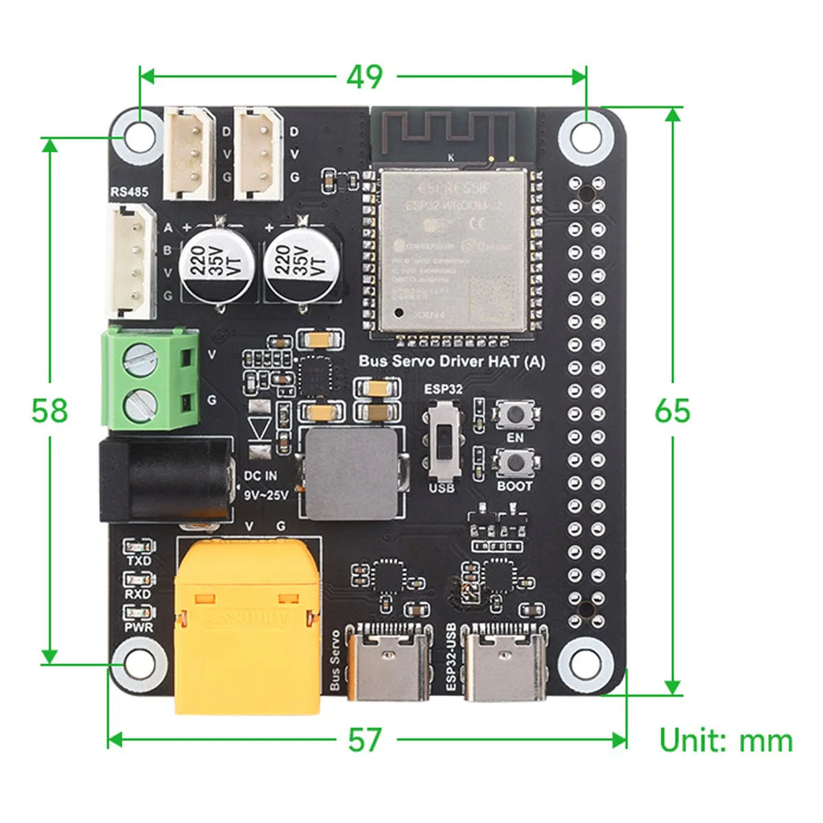 Serial Bus Servo Driver HAT for Raspberry Pi (with ESP32) - Image 4