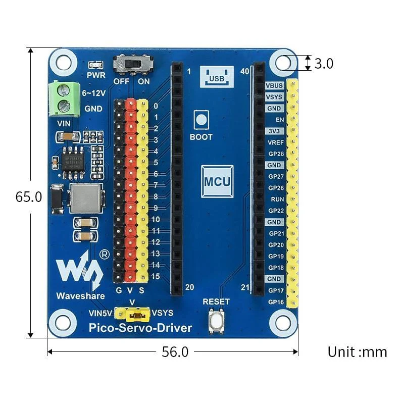 Servo Driver Module for Raspberry Pi Pico - Image 9