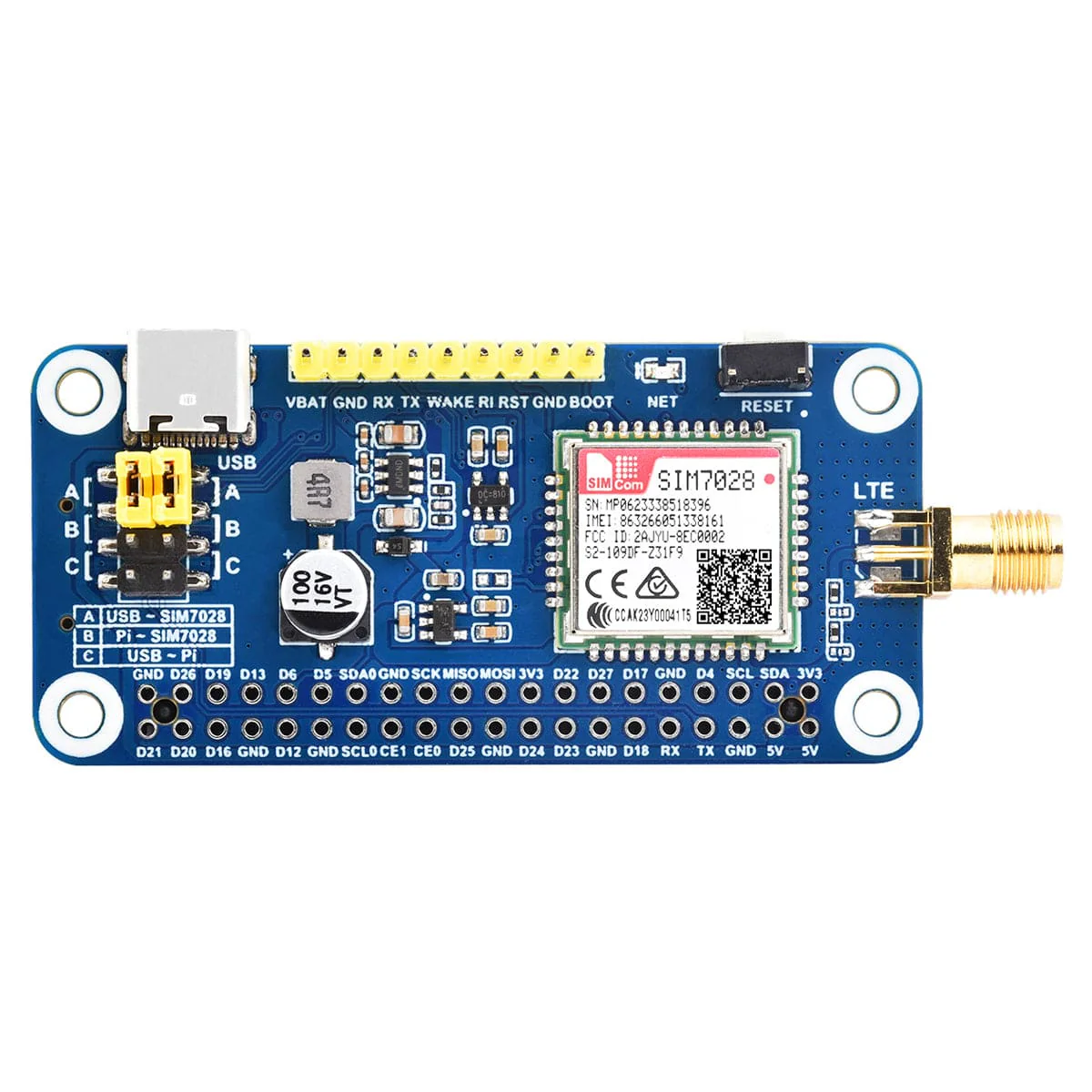 SIM7028 NB-IoT HAT for Raspberry Pi - Image 3