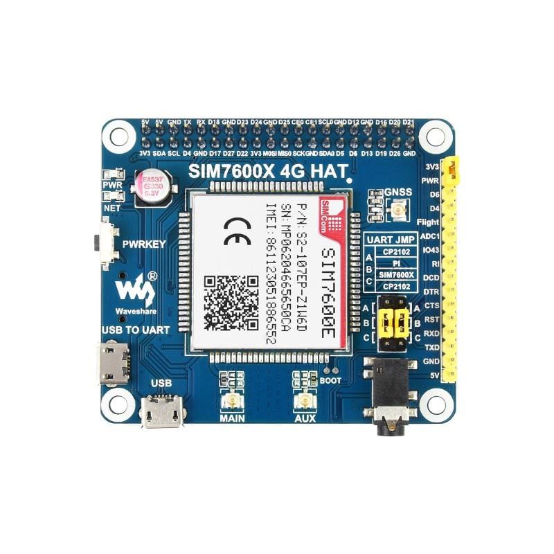 SIM7600E LTE Cat-1 HAT for Raspberry Pi (3G/2G/GNSS) - Image 2