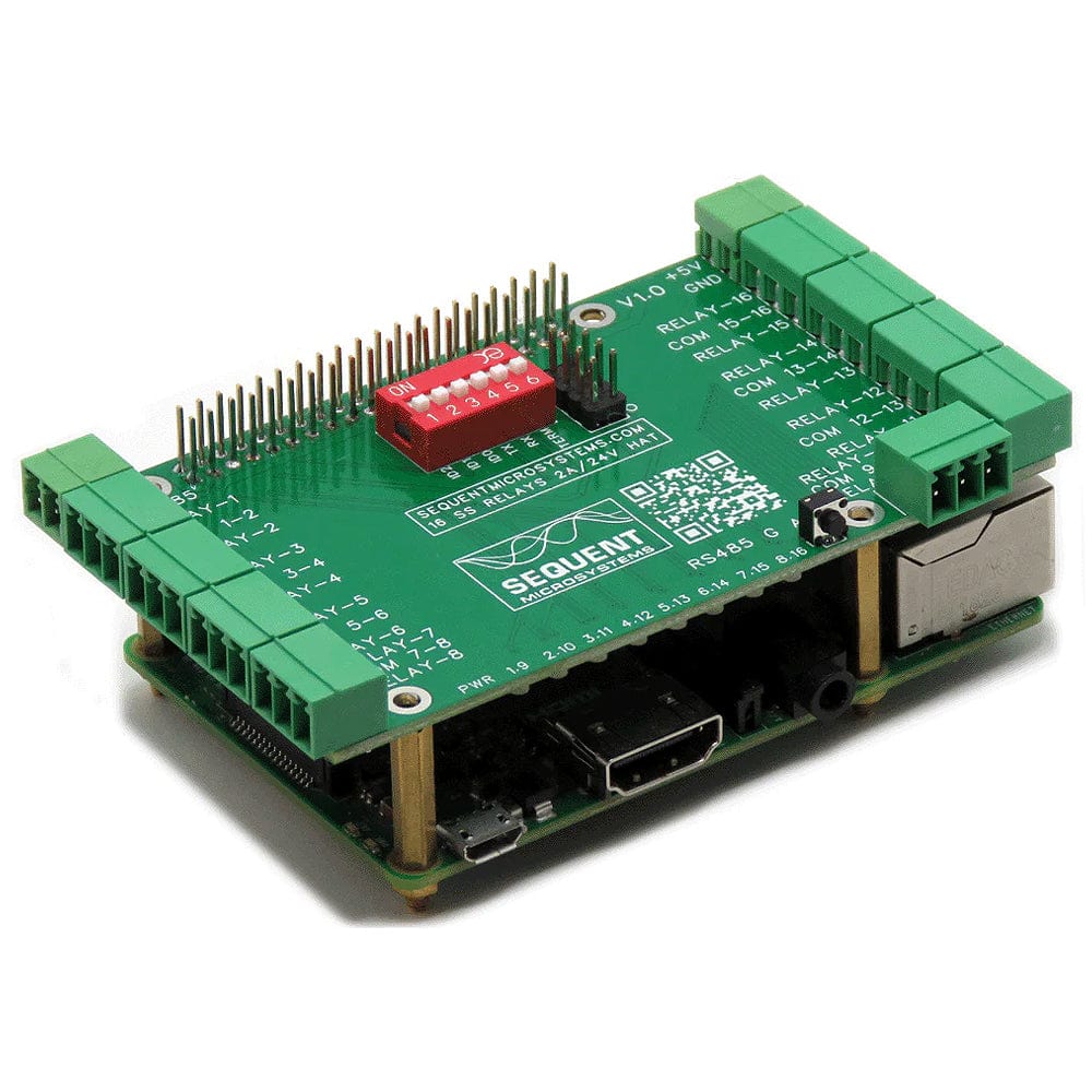 Sixteen Solid State 2A/24V Relays 8-Layer Stackable HAT for Raspberry Pi [Discontinued] - Image 3