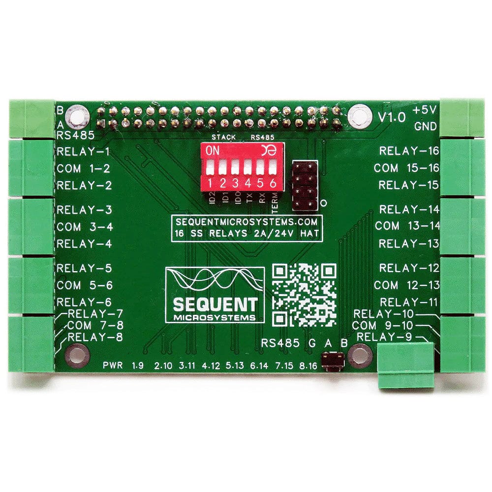 Sixteen Solid State 2A/24V Relays 8-Layer Stackable HAT for Raspberry Pi [Discontinued] - Image 5