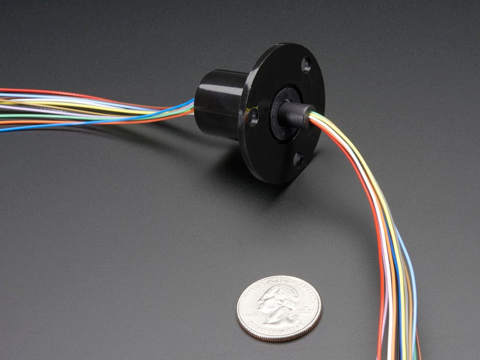 Slip Ring with Flange - 22mm diameter, 12 wires, max 240V @ 2A - Image 3