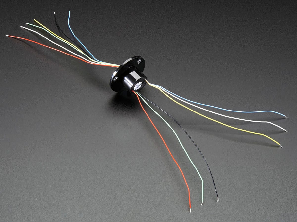 Slip Ring with Flange - 22mm diameter, 6 wires, max 240V @ 2A - Image 3