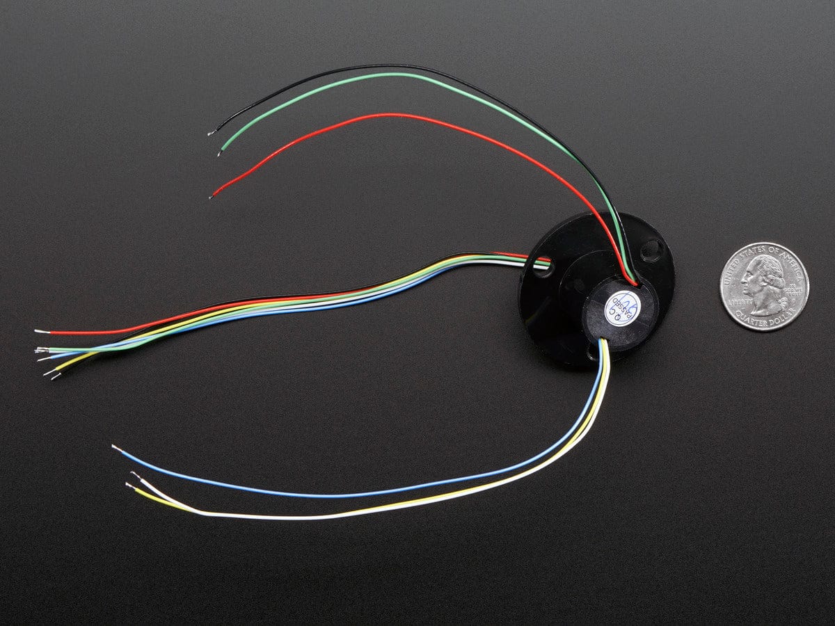 Slip Ring with Flange - 22mm diameter, 6 wires, max 240V @ 2A - Image 4