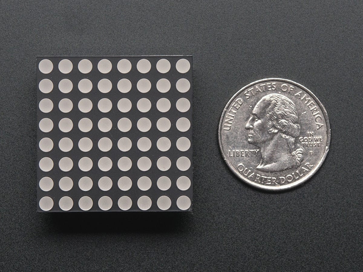 Small 1.2" 8x8 Ultra Bright Blue LED Matrix (KWM-30881CBB) - Image 2