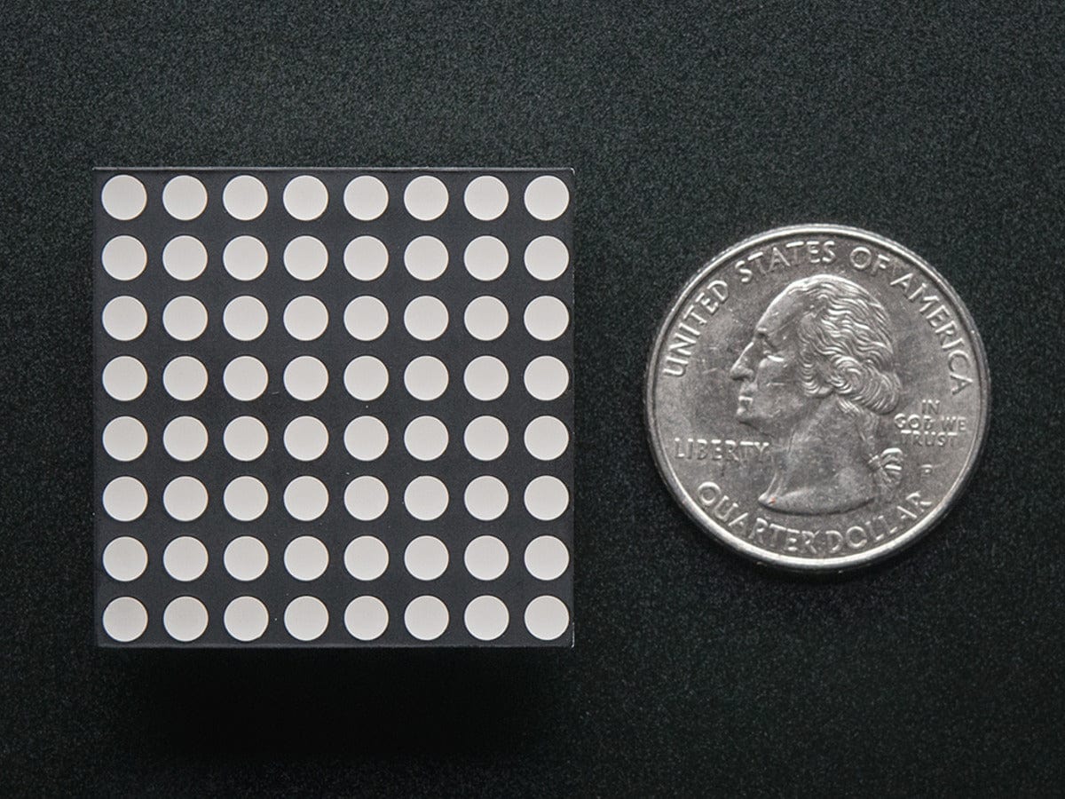 Small 1.2" 8x8 Ultra Bright Pure Green LED Matrix (KWM-30881CPGB) - Image 2