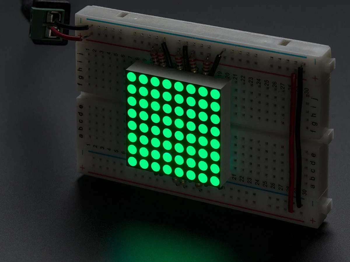 Small 1.2" 8x8 Ultra Bright Pure Green LED Matrix (KWM-30881CPGB) - Image 3