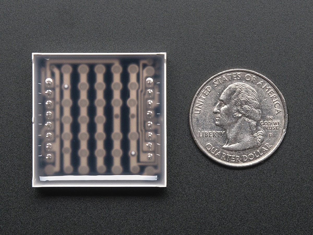 Small 1.2" 8x8 Ultra Bright Red LED Matrix (KWM-30881CVB) - Image 2
