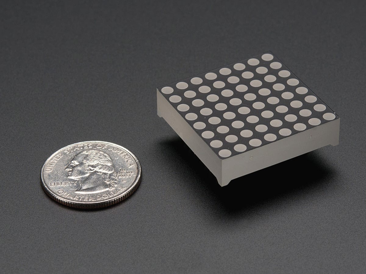 Small 1.2" 8x8 Ultra Bright Red LED Matrix (KWM-30881CVB) - Image 3