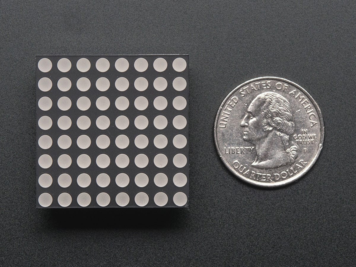Small 1.2" 8x8 Ultra Bright Red LED Matrix (KWM-30881CVB) - Image 4