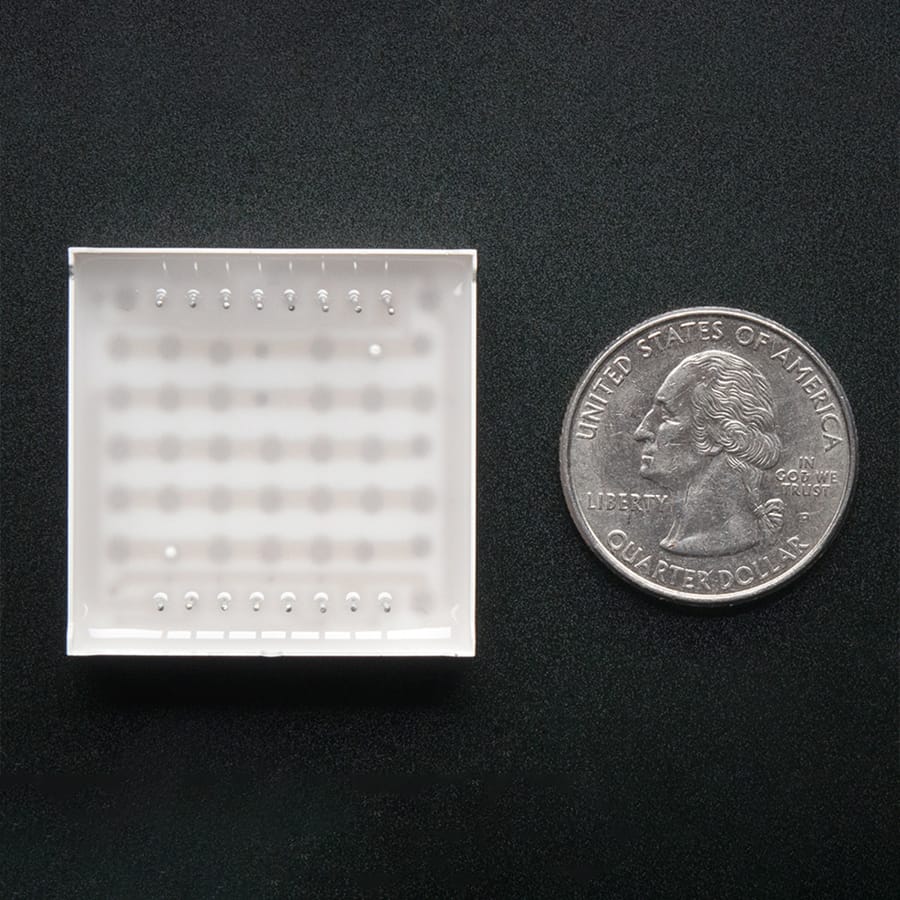 Small 1.2" 8x8 Ultra Bright Yellow-Green LED Matrix (KWM-30881CUGB) - Image 3