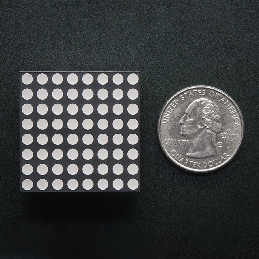 Small 1.2" 8x8 Ultra Bright Yellow-Green LED Matrix (KWM-30881CUGB) - Image 4