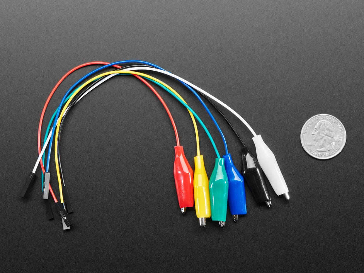 Small Alligator Clip to Female Jumper Wire Bundle - 6 Pieces - Image 5