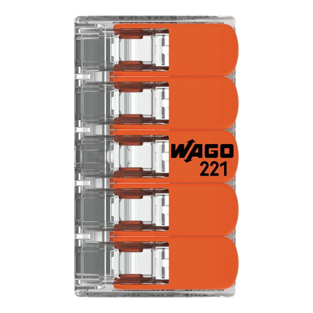WAGO 221-415 32A 5-Way Lever Connectors - Pack of 3 - Image 7