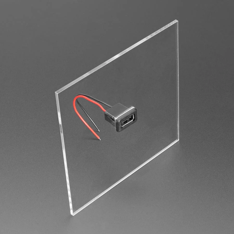 Snap-In Panel Mount Cable - USB-A Socket to 2 Wires - Image 2