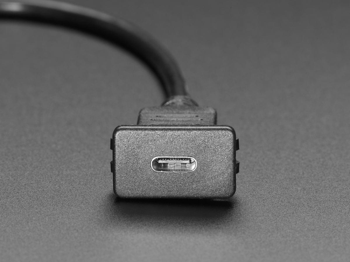 Snap-In Panel Mount Cable - USB-C Socket to USB-A Plug - Image 3