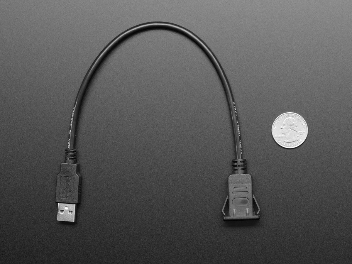 Snap-In Panel Mount Cable - USB-C Socket to USB-A Plug - Image 4