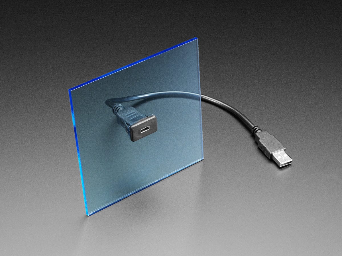 Snap-In Panel Mount Cable - USB-C Socket to USB-A Plug - Image 5
