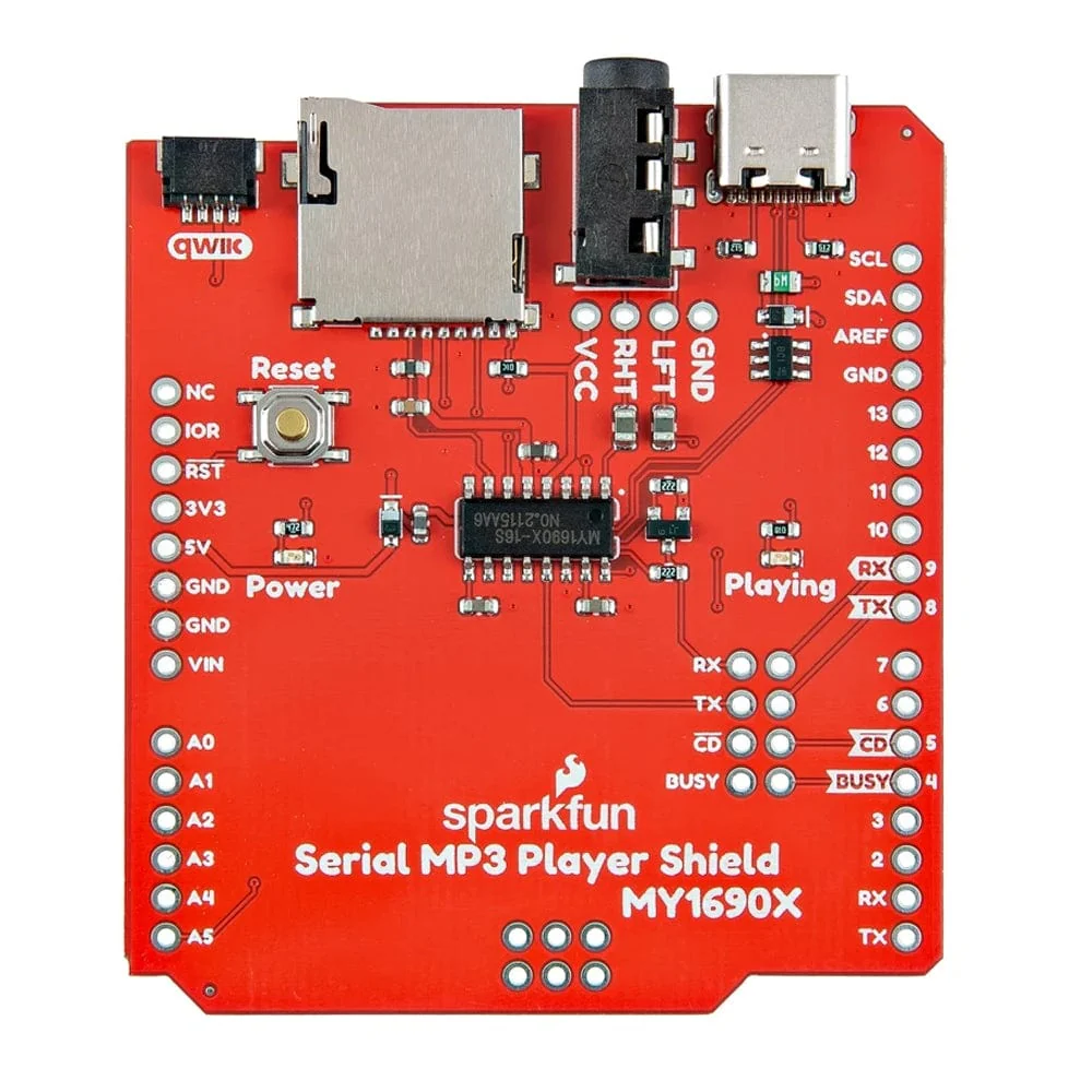 SparkFun Serial MP3 Player Shield - MY1690X-16S (Qwiic) - Image 2