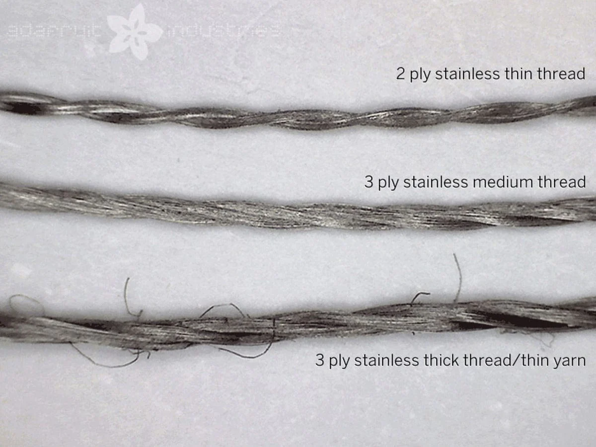 Stainless Medium Conductive Thread - 3 ply - 18 meter/60 ft - Image 4