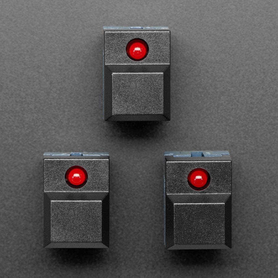 Step Switch with LED - Three Pack of Black with Red LED (PB86) - Image 2