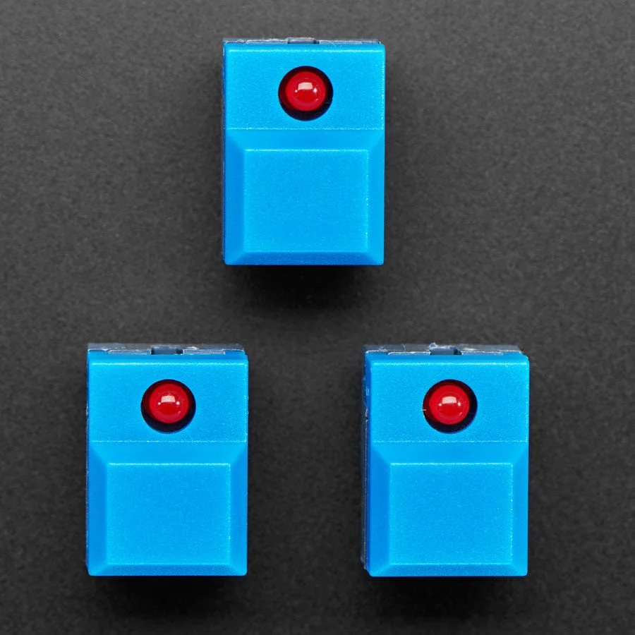Step Switch with LED - Three Pack of Blue with Red LED (PB86-A1) - Image 2