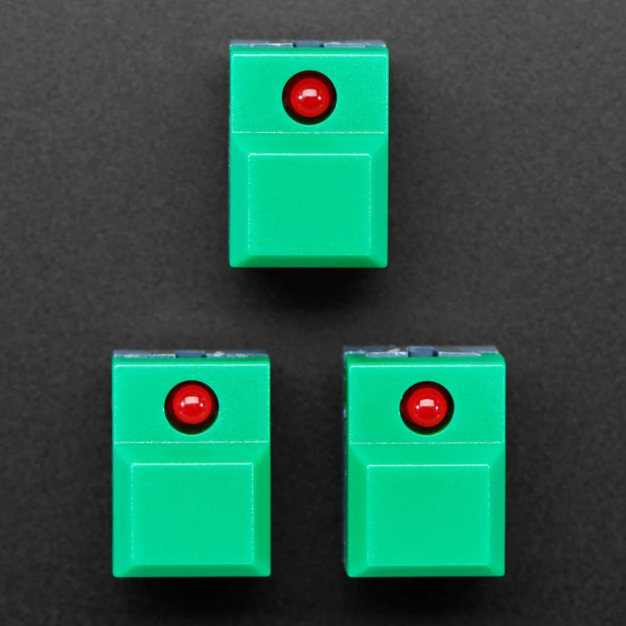 Step Switch with LED - Three Pack of Green with Red LED (PB86) - Image 2