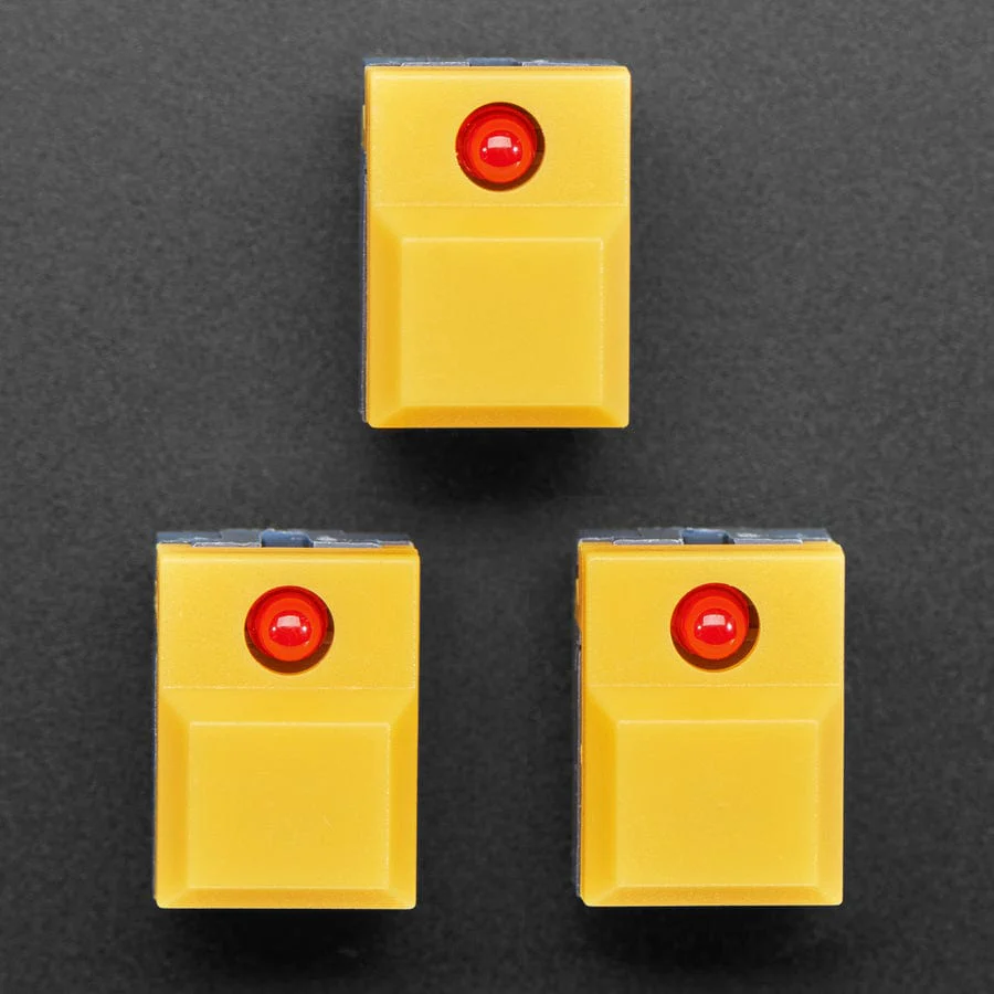Step Switch with LED - Three Pack of Yellow with Red LED (PB86-A1) - Image 2