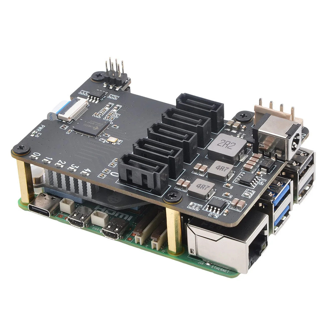 SupTronics X1009 5-Port SATA Add-on for Raspberry Pi 5 - Image 3