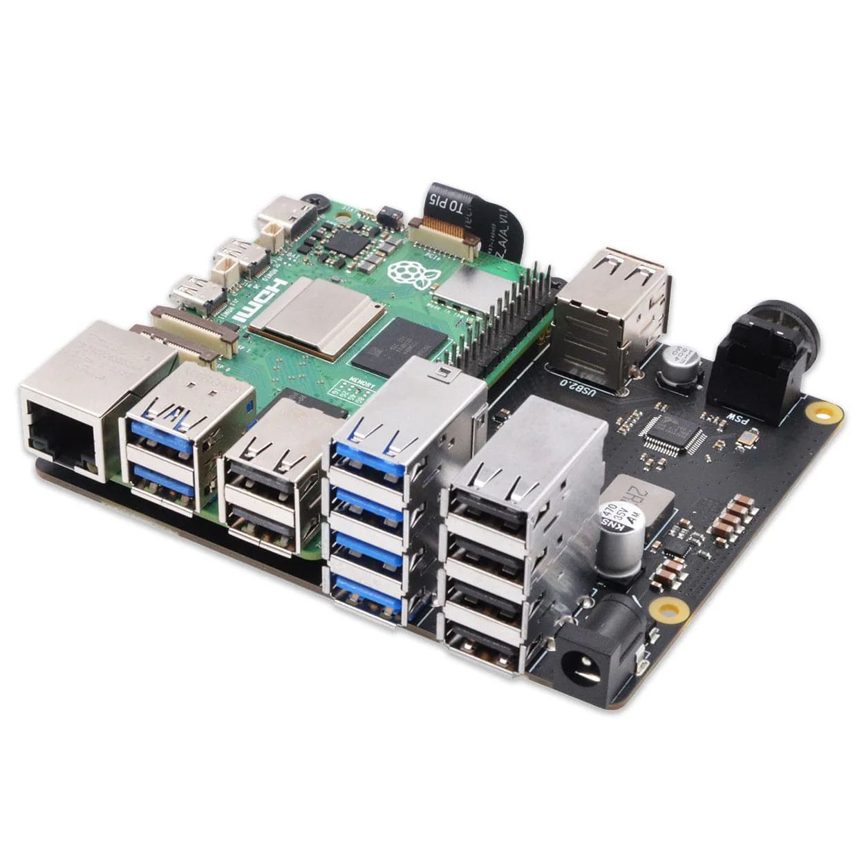 SupTronics X1013 10-Port USB Hub Add-on for Raspberry Pi 5 - Image 3