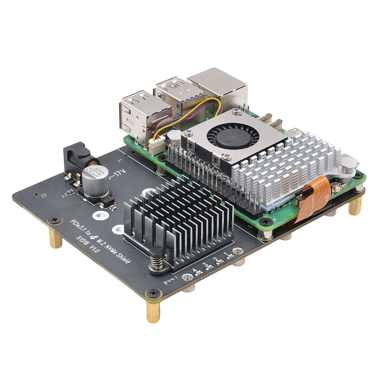 SupTronics X1016 Four-Slot NVMe Add-on for Raspberry Pi 5 - Image 4