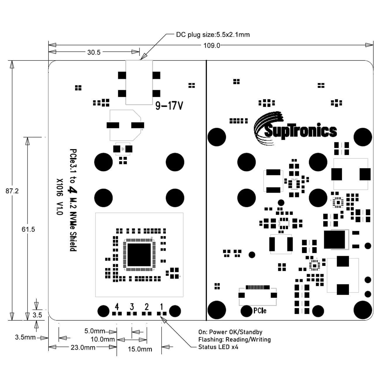 SupTronics X1016 Four-Slot NVMe Add-on for Raspberry Pi 5 - Image 7