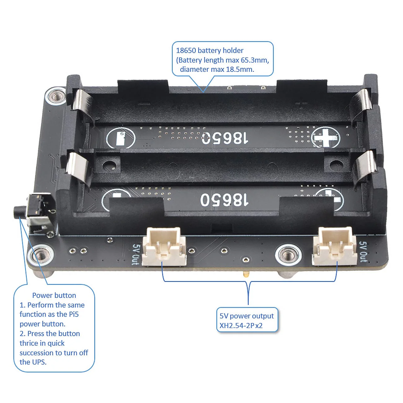 SupTronics X1200 2-Cell 18650 UPS for Raspberry Pi 5 - Image 6