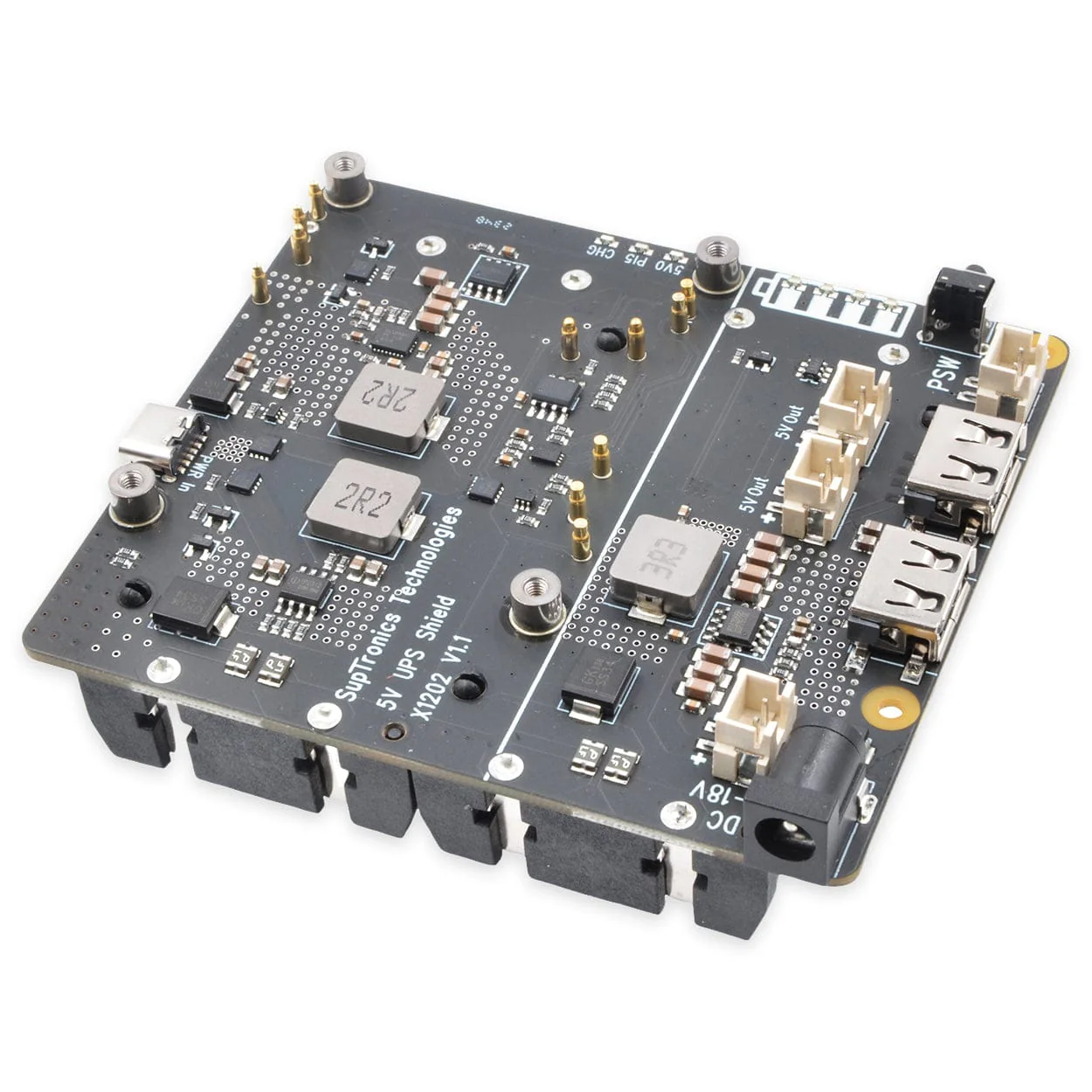 SupTronics X1202 4-Cell 18650 UPS for Raspberry Pi 5 - Image 2