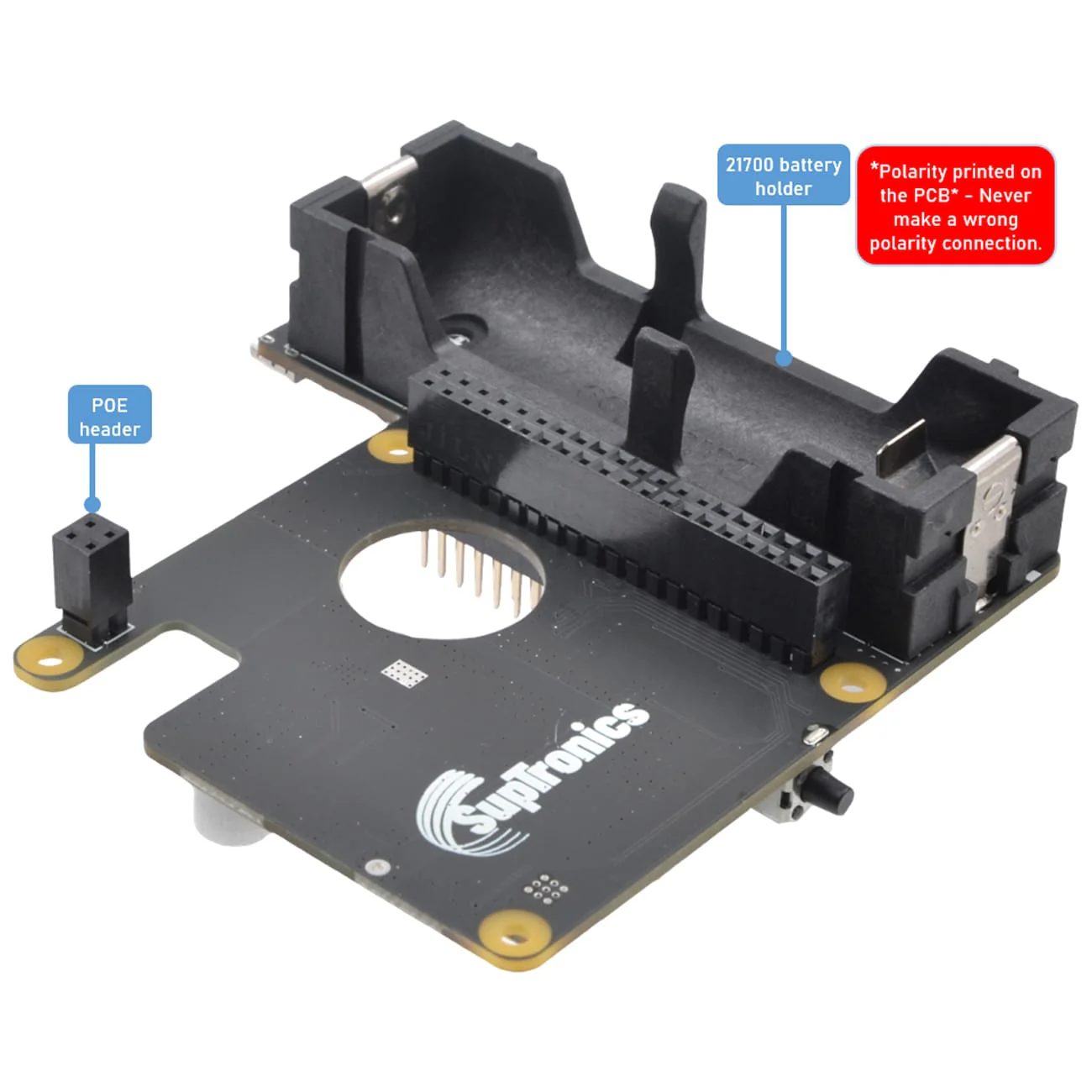 SupTronics X1207 PoE UPS HAT for Raspberry Pi 5 - Image 8