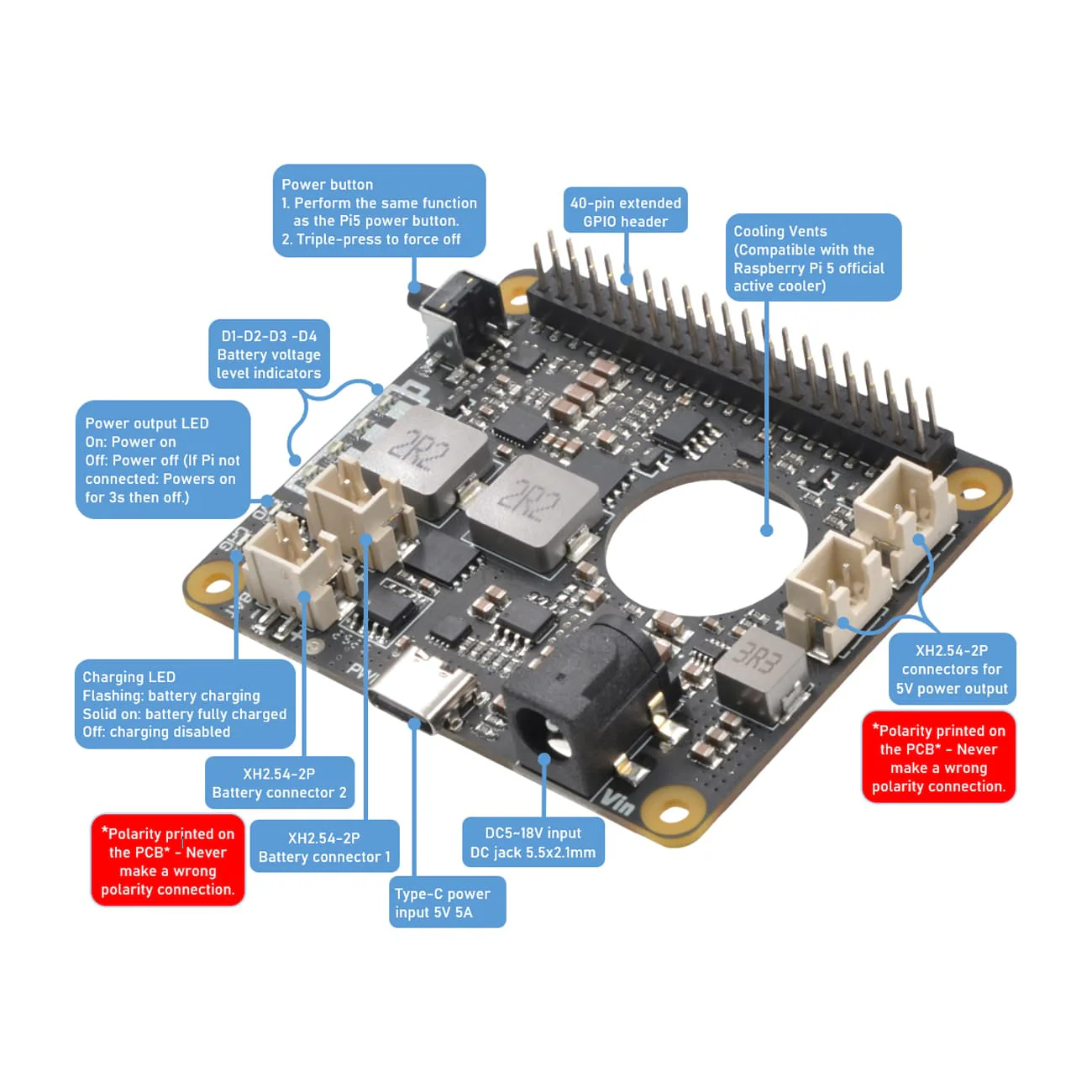SupTronics X1209 5V 6A UPS HAT for Raspberry Pi - Image 7